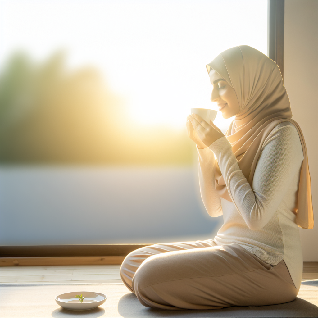 Morning tea ritual by window