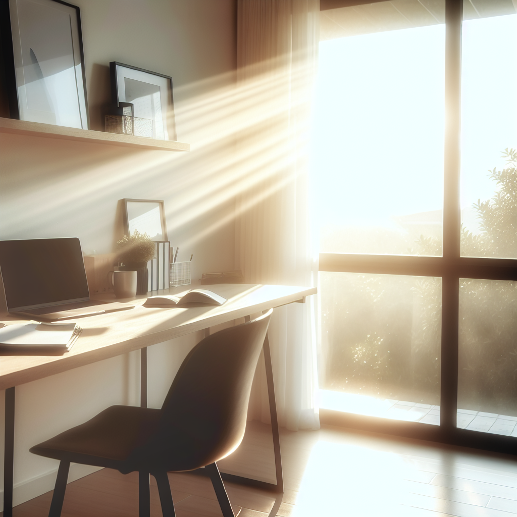 Productive workspace with natural light